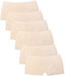 Kalon 6 Pack Women's Nylon Spandex Boyshort Panties (XX-Large, 6PK Beige)