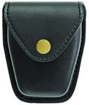 Hero's Pride AirTek Closed Hinged Handcuff Case, Law Enforcement On-Duty Belt Carry, Plain Finish, Brass Snap