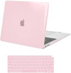 MOSISO Compatible with MacBook Air 13 inch Case 2022 2021 2020 2019 2018 Release A2337 M1 A2179 A1932 Touch ID, Plastic Hard Shell Case & Keyboard Cover for MacBook Air 13.3 inch Case, Rose Pink