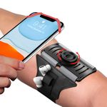 VUP Running Armband 360°Rotatable for iPhone 15/14/13/Pro Max/Pro/Mini/12/11/SE/8/7/Plus, Fits All 4-6.7 Inch Smartphones, with Key Holder Phone Armband for Running Hiking Biking (Red-Detachable)