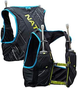 Nathan Men's Pinnacle Race Vest & 4L Hydration Pack with 2 20 oz Hydration Soft Flask, Water-Resistant Pockets, Lightweight & Moisture Wicking