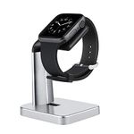 WITHit Smart Watch Stand Compatible with Apple Watch, Silver – Watch Docking Station Fits All Models/Sizes/Cases – Practical and Convenient Watch Charging Station, Protects from Spills/Scratches