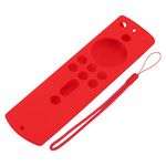 TeamSky Lightweight Shockproof Silicone Remote Cover with Lanyard for Fire TV Stick 4K Protect and Prevent Slip Compatible with 2018 Model (Red)