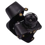 Hargedis XEVN for sony a6400 case,for sony a6300 case,Premium PU Full Body Leather Camera Case Bag for sony alpha a6300 a6000 a6100 a6400 Fit 16-50mm Lens with camera Shoulder Strap(Black)