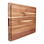 Large Acacia Wood Cutting Boards for Kitchen, 24 x 18 Inch Extra Large Wooden Cutting Board with Juice Groove, Reversible Butcher Block Cutting Board for Meat and Veggies