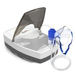ELKO EL-710 ELKOneb Respiplus Piston Compressor Nebulizer Machine with Complete Mask Kit for Adult & Child | Flow Adjuster Included (White/Grey)