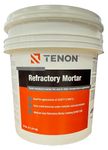 Tenon Refractory Mortar - High Temperature Mix for Fireplaces, Fire Pits, Chimneys, Parging, Brick, Clay, and More, White in Color, High Heat Resistance, Up to 2550°F (25 Pound, 1)