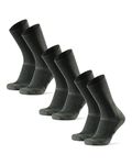 DANISH ENDURANCE Outdoor Walking Thermal Socks, Merino Wool, Premium Comfort Hiking Socks for Men & Women 3 Pack, Forest Green, 9-12