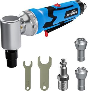 Autolock Air Die Grinder, With 1/4" And 1/8" Collets, Right Angle Die Grinder, 20,000 Rpm, Adjustable Speed, 2023 New Version Pneumatic Die Grinder