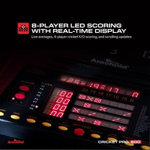 Arachnid Cricket Pro 800 Electronic Dartboard – Tournament Quality