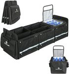 Rock Cloud Sturdy Car Boot Organizer with Cooler Bag Vehicle Organizers Storage Multi Compartments Collapsible for Auto SUV Truck Minivan Sedan