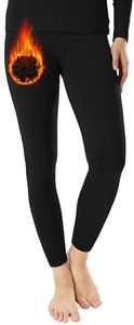 MANCYFIT Thermal Pants for Women Fleece Lined Leggings Underwear Soft Bottoms Black X-Small