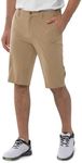 33,000ft Men's Golf Shorts Dry Fit, Lightweight Quick Dry Golf Stretch Shorts with Pockets 11" Inseam for Travel Casual Khaki