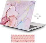 iCasso MacBook Pro 13 inch Case 2019 2018 2017 2016 Release A2159/A1989/A1706/A1708, Plastic Hard Shell Case with 5 Rows Keyboard Cover Compatible Newest MacBook Pro 13" - Glitter Marble