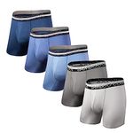 Men's Underwear Boxer Briefs Soft Breathable Underwear for Men with Open Fly Pouch 4 Pack