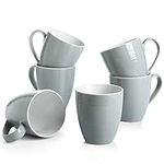 DOWAN Coffee Mugs Set, 17 Oz Large Coffee Mug Set of 6 with Handle, Ceramic Mugs for Coffee Tea and Cocoa, Large Mugs Set for Women Men Mom Dad, Dishwasher Microwave Safe, Gray