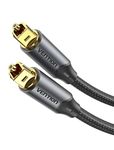 VENTION Digital Optical Audio Cable 3.3ft Nylon Braided Fiber, Slim Metal Case, Gold Plated Plug, Toslink Fiber Optic Audio Cable for Sound Bar TV PS4 Vizio Bose LG