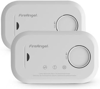 FireAngel FA6813-EU-T2 Détecteur de Monoxyde de Carbone CO, Capteur de Monoxyde de Carbone, Lot de 2 Détecteurs de CO et Alarme Portable, avec Piles, Bouton de Test