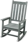 ACUEL Rocking Chair Outdoor, HDPE Oversized Patio Rocking Chairs, Weather Resistant, 350lbs Heavy Duty Porch Rocker with High Back for Backyard, Fire Pit, Garden and Indoor (Grey)