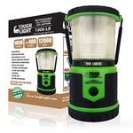 Tough Light USB Rechargeable LED Lantern - Hanging Tent Lamp for Camping, Outdoors, Hurricane or Power Outage - 400 Hours of Light from One Charge! Candle Feature - 1,000 Lumens - 2 Year Warranty