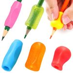 OSteed 21 Pcs Pencil Grips for Children Handwriting, 3-Style Silicone Pen Grips for Adults Writing Aid, Triangle Pencil Holder for Left-Handed Kids Easy Grip, Assorted Colors