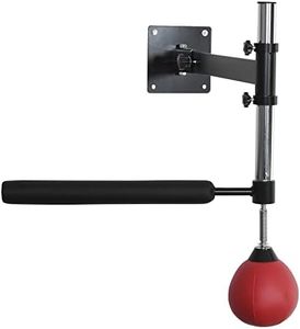 HOMCOM Bola de Velocidad de Boxeo Montado en Pared Altura Ajustable con Barra Giratoria e Inflador Punching Ball para Adultos y Adolescentes 79x72x20 cm Negro y Rojo