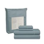 Lane Linen Softest 100% Cotton Sheets, Double Sheet Set, 4 Pc Set, 600 Thread Count Sateen Bedding, Deep Pocket Sheets, Cooling Sheets, Double Size Sheets, Breathable Bed Set (Blue)