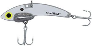 SteelShad - Original Series (3/8 oz) White Shad - Bass Fishing Lures - Lipless crankbait for Freshwater Fishing - Long Casting Blade Bait Perfect for Bass, Walleye, Trout