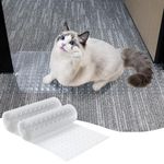 KHS 3.6FT Carpet Scratch Stopper, 2PCS Plastic Carpet Protector for Pets, Non-Slip Doorway Carpet Protector Cat, Easy to Cut Cat Scratch Protector Mat, Plastic Runners to Protect Carpet