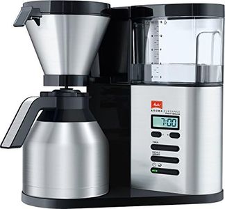 Melitta Aroma Elegance Therm Deluxe, 1012-06, Filter Coffee Machine with Insulated Jug, Timer Feature, Black/Brushed Steel
