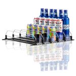 Drink Organizer for Fridge ,Cabinets & Pantry Large Capacity Self-Pushing Drink Organizer ，Width Adjustable Soda Can Organizer for Refrigerator-with Smooth and Fast Pusher Glide (16.5 inch x 15 inch 5 Rows)