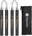 Nunchucks Safe Foam Rubber Training Nunchucks Nunchakus Match with Bearing Ball System and Steel Chain 2PCS for Kids Beginners Adults (Black)