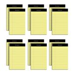 Oxford 5 x 8 Legal Pads, 12 Pack, Narrow Ruled, Yellow Paper, 50 Sheets Per Writing Pad, Made in the USA (74017)