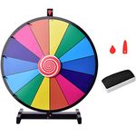 Maxmass 24" /18" Color Prize Wheel, 14 Slots Fortune Spinning Game with Dry Erase, Rotating Arrows Math Spinner for Trade Shows Parties Carnival (24" Tabletop Stand)