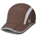 TITECOUGO Quick Dry Running Cap Reflective Sports Hat Night Workout Hats for Men Summer Sun Hat Dri Fit Cooling Hat for Golf Hiking Outdoor Camping Gym Tennis Travel Baseball Cap Coffee Brown