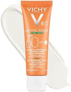 Vichy Face Sunscreen SPF 60, Capital Soleil Matte Finish, Dry Touch SPF Lotion for Face, Non-Greasy, Non-Comedogenic, No White Cast, Fragrance-Free, Hypoallergenic, Travel Size Sunscreen, 50mL