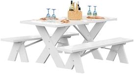 Dura-Trel Vinyl Picnic Table w/Unattached Benches