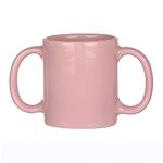 HealthGoodsIn- Two Handled Ceramic Mug to Aid Tremors | Dual Handle BPA-Free Drinking Mug for Secure Hold | 11.83 Fl. Oz. (350 Ml) (Peach)