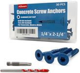 Allkeen 30Pcs 1/4" x2-1/4 Concrete Screws for Anchoring to Masonry