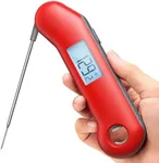 ThermoMaven ProfessionaI Meat Thermometer Digital, 3X Faster 0.5 Sec Instant Read, NIST Certified Accuracy ±0.5°F, 100% Waterproof, Auto-Rotating Bright Display, for Candy/Grill/BBQ, Red & Gray