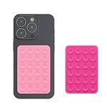 kwmobile Suction Cup Phone Holders (Set of 2) - Adhesive Mobile Holder Compatible with iPhone and Compatible with Android - Light Pink/Pink