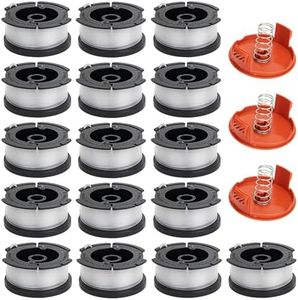 AF-100 String Trimmer Spool Replacement for Black and Decker AF-100 AF-100-3ZP AF-100-BKP 30ft 0.065" Trimmer Line Replacement Spool Compatible with GH600 GH610 GH900 Edger(16 Spools+3 Cap+3 Spring)