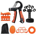 Grip Strength Trainer Kit with Finger Strengthener, Finger Strength Trainer, Adjustable Hand Grip Strengthener for Forearm Exerciser, Hand Grippers For Forearm Muscle Training Finger Strength Gripster