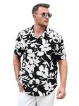 LookMark Men's Vibrant Printed Half Sleeve Loose Fit Casual Shirt in Cotton Blend – Perfect for Beach Days, Everyday Comfort, and Effortless Style (AZ-LM-OG-Printed Shirt Urban-XL) Black