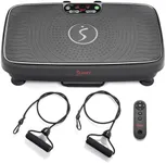 Sunny Health & Fitness FITBOARD Premium 2D Total Body Shaker Platform for Toning, Sculpting & Recovery, Vibration Plate Exercise Machine with Dual Resistance Bands & Wireless Remote – SF-VP822056