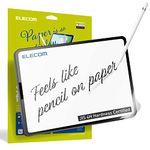 Elecom Pencil Feel Screen Protector, Newer model(Easy-Install), Smooth type, Japan Made, iPad Pro 5 4 3 (12.9", 2021,2020,2018) Drawing/Notetaking/Anti-glare, Apple Pencil Compatible (TB-APS129-W)