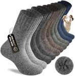 SockWaddles Thermal Socks for Men, 5 Pairs Thick Wool Warm Socks, Breathable and Moisture-Wicking Walking Boot Winter Sock for Outdoor Hiking Sport 7-11