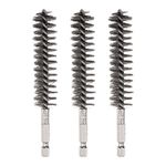 HARFINGTON 3pcs Stainless Steel Bore Brush 19mm Dia Cleaning Wire Brush with Handle 1/4 Inch Hex Shank for Tubes, Ports, Bearings