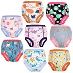 MooMoo Baby Training Underwear 8 Packs Absorbent Cotton Toddler Training Pants for Girls 4T