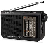 Retekess V117 Portable Analog Radio,Portable AM FM Radios Battery,Good Sound Quality Speaker and Headphone Jack, Suitable for Home,Emergency